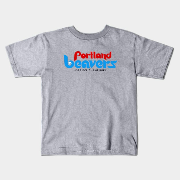 Defunct Portland Beavers Baseball Kids T-Shirt by LocalZonly